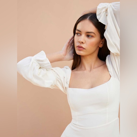 NEW NWT Reformation Stars Puff Sleeve Wedding Bridal Dress Gown - Picture 5 of 10